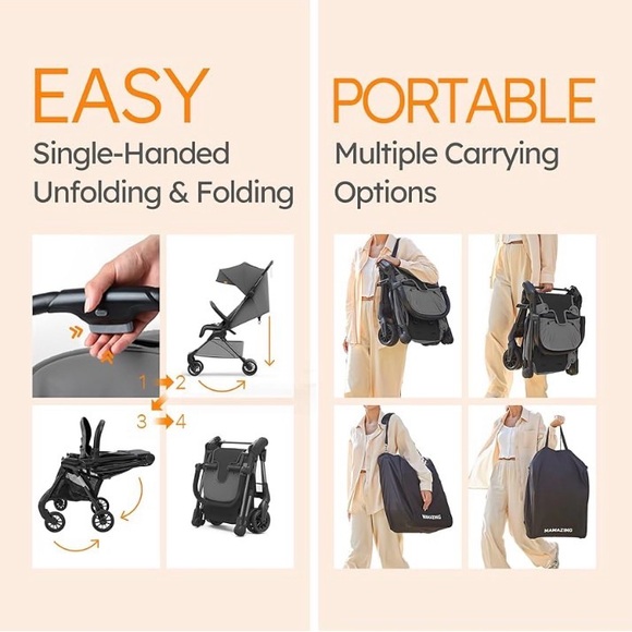 Mamazing 11.6 lb Ultra Air Lightweight Foldable Carbon Fiber Travel Stroller - Picture 13 of 16